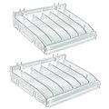 Azar Displays Adjustable Divider Bin Cosmetic Tray, Gravity Feed Hangs 104 Degrees from the Wall, Clear, 2-Pack 225899-DIVIDER-2PK